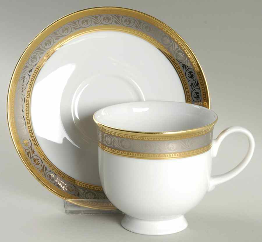 Duchess (White Background) Footed Cup & Saucer Set by Rosenthal - Continental-1