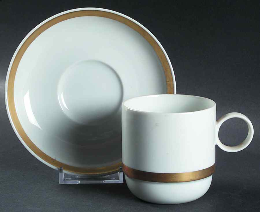 Duo Gold Flat Cup & Saucer Set by Rosenthal - Continental-1