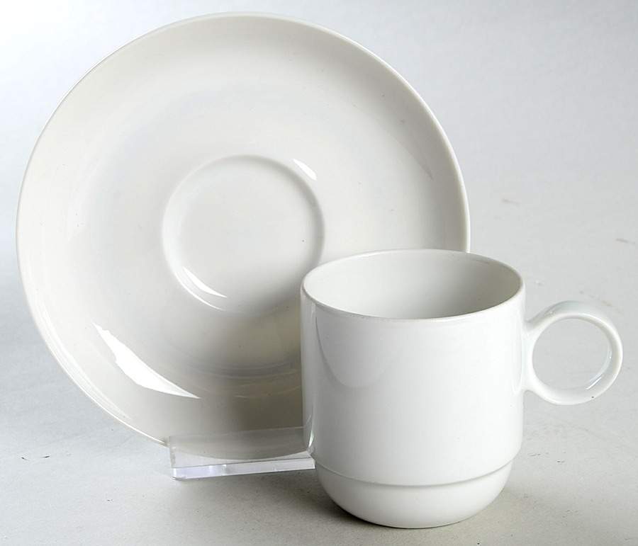 Duo White Flat Demitasse Cup & Saucer Set by Rosenthal - Continental-1