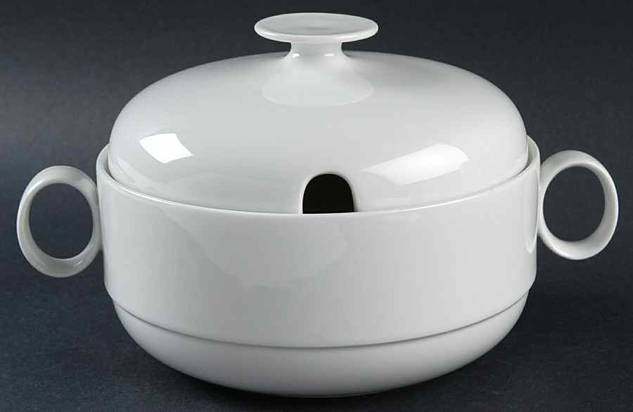 Duo White Round Covered Vegetable by Rosenthal - Continental-1