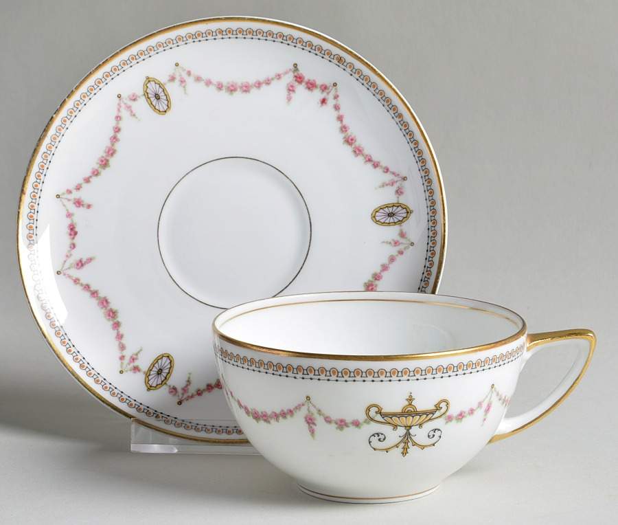 Eden (White Background) Flat Cup & Saucer Set by Rosenthal - Continental-1
