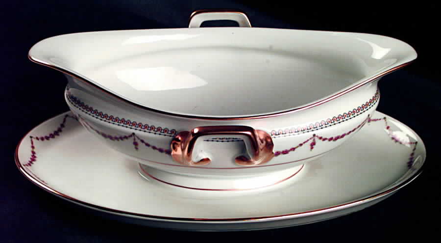 Eden (White Background) Gravy Boat with Attached Underplate by Rosenthal - Continental-1