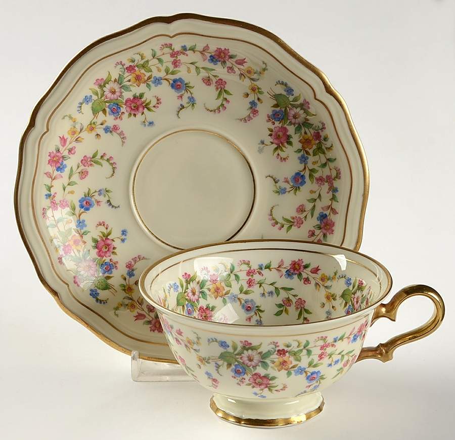 Eleanor Cream Footed Cup & Saucer Set by Rosenthal - Continental-1