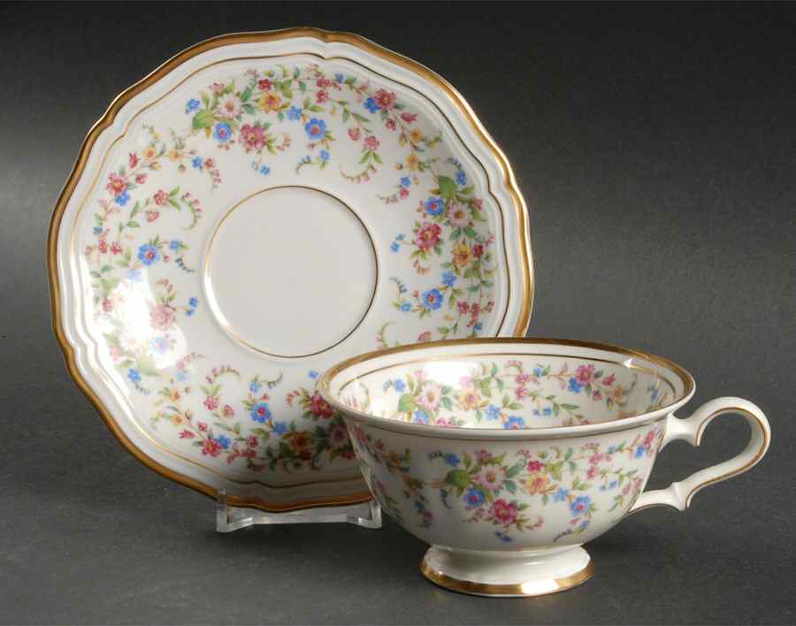 Eleanor White Footed Cup & Saucer Set by Rosenthal - Continental-1
