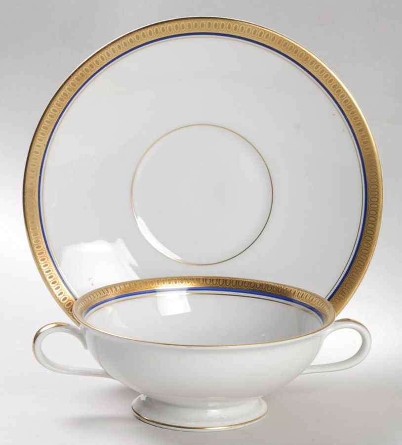 Electra (Aida Shape) Footed Cream Soup Bowl & Saucer Set by Rosenthal - Continental-1