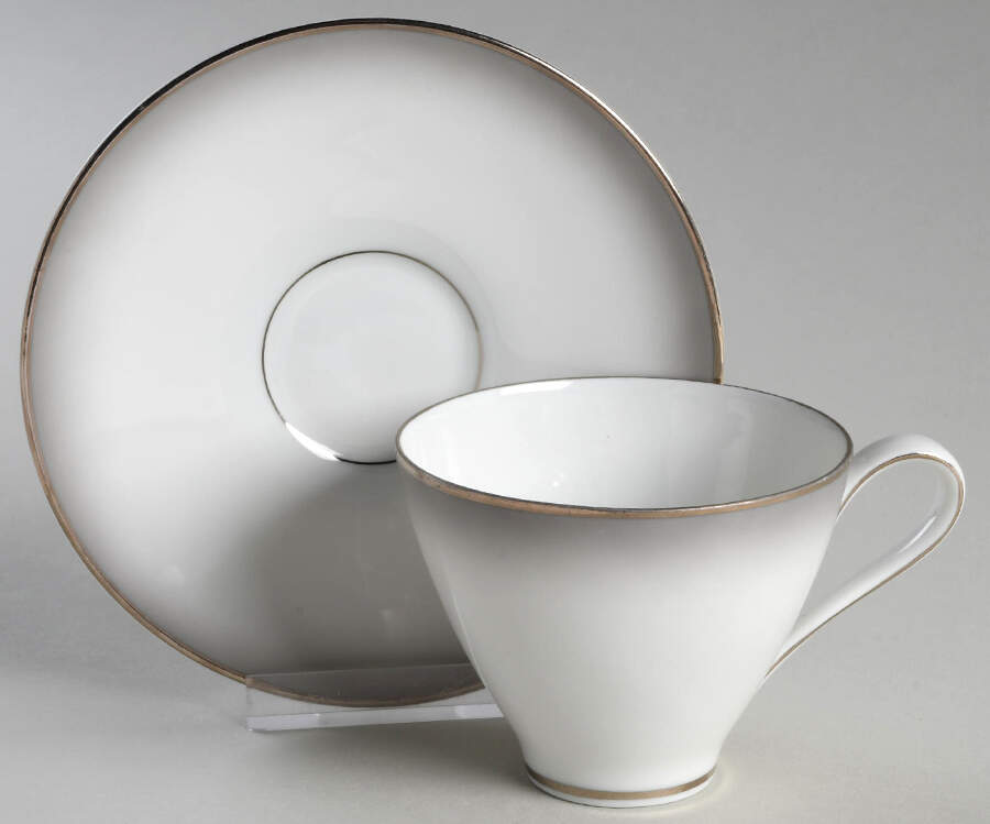 Elegance (Platinum Trim) Flat Cup & Saucer Set by Rosenthal - Continental-1