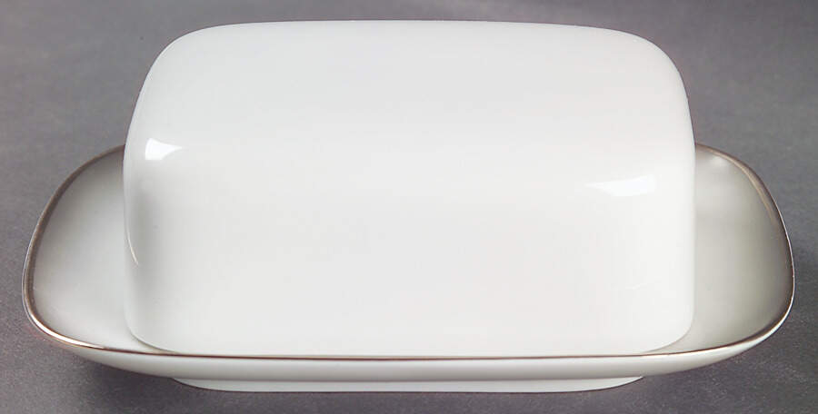 Elegance (Platinum Trim) Rectangular Covered Butter by Rosenthal - Continental-1