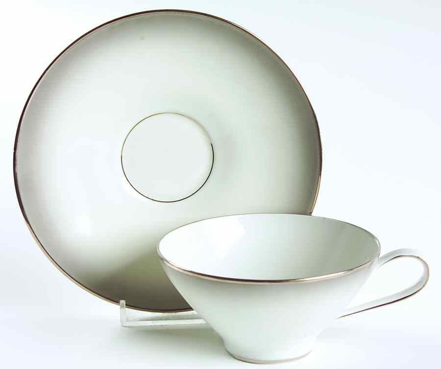 Elegance (Platinum Trim) Flat Cup & Saucer Set by Rosenthal - Continental-1