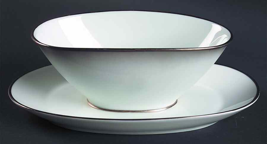 Elegance (Platinum Trim) Gravy Boat with Attached Underplate by Rosenthal - Continental-1