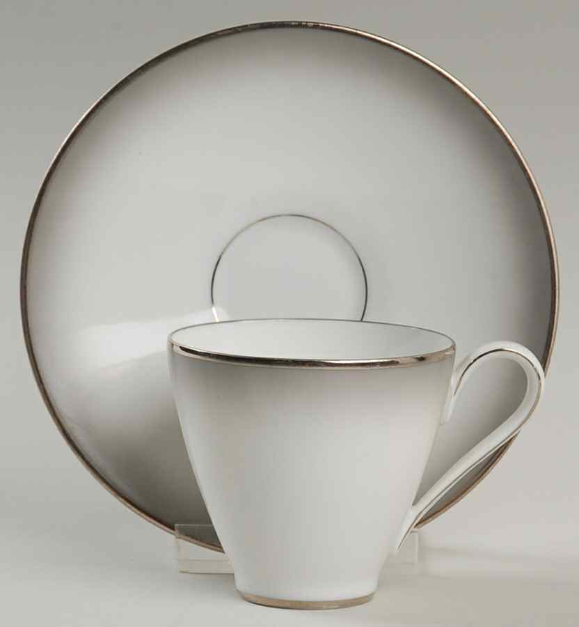 Elegance (Platinum Trim) Flat Demitasse Cup & Saucer Set by Rosenthal - Continental-1