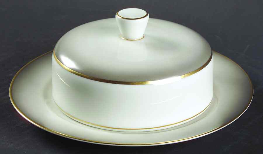 Elegance (Gold Trim) Round Covered Butter by Rosenthal - Continental-1