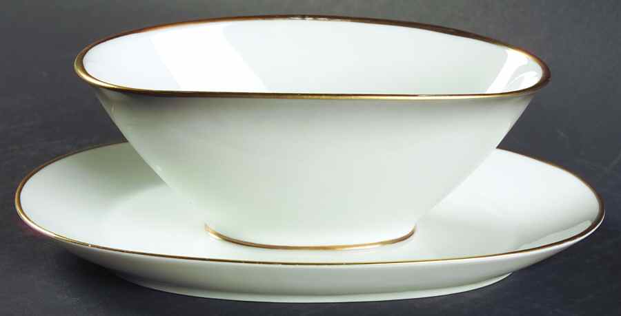 Elegance (Gold Trim) Gravy Boat with Attached Underplate by Rosenthal - Continental-1