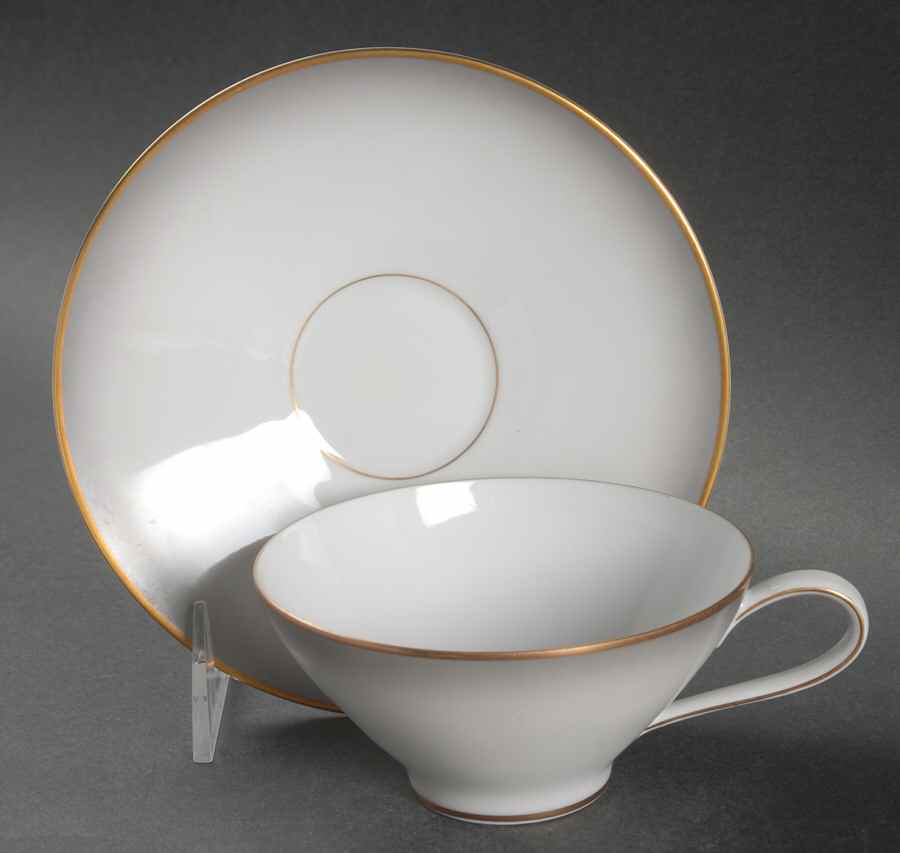 Elegance (Gold Trim) Flat Cup & Saucer Set by Rosenthal - Continental-1