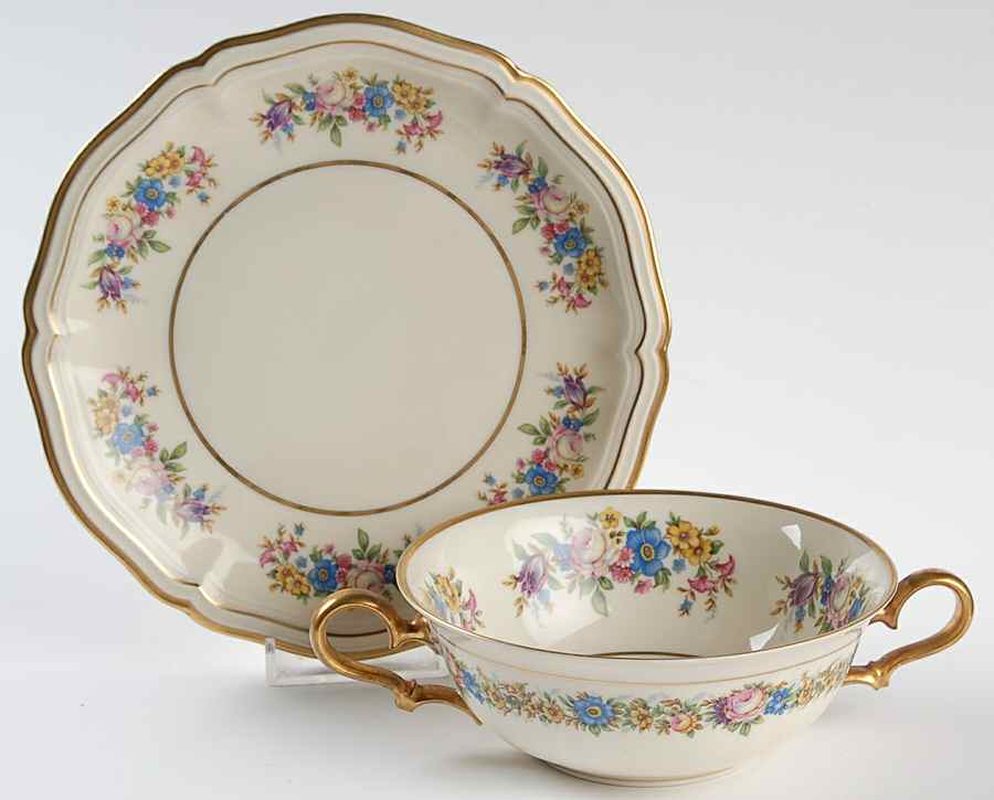 Ellice Flat Cream Soup Bowl & Saucer Set by Rosenthal - Continental-1