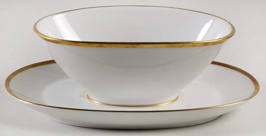 Elvira (White Background) Gravy Boat with Attached Underplate by Rosenthal - Continental-1