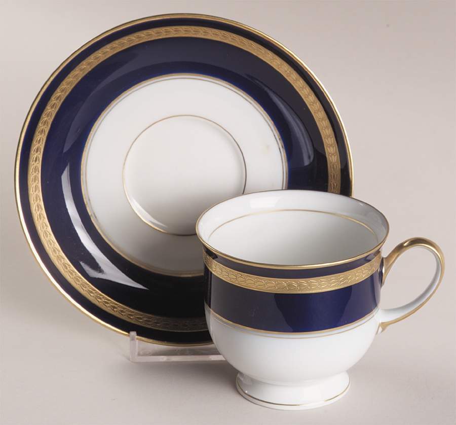 Eminence Cobalt Blue Footed Cup & Saucer Set by Rosenthal - Continental-1