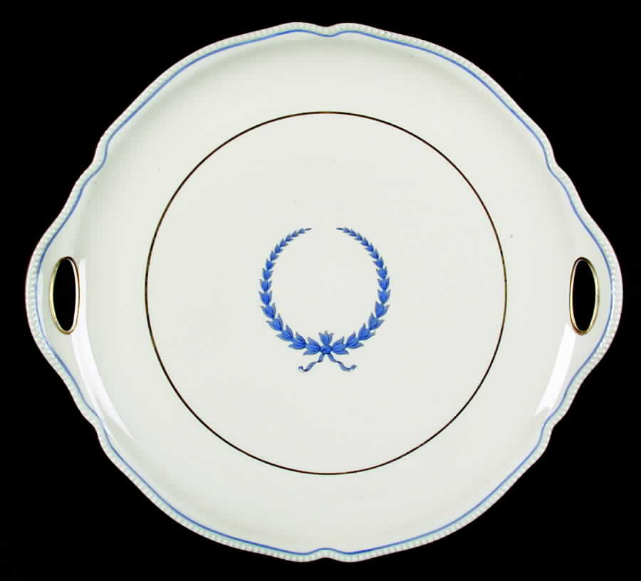 Empire (Blue Wreath, Ivory) Handled Cake Plate by Rosenthal - Continental-1