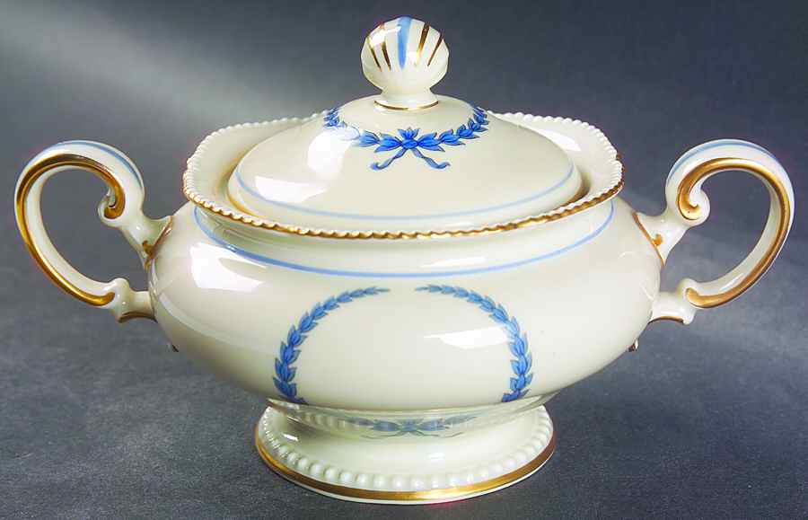 Empire (Blue Wreath, Ivory) Sugar Bowl & Lid by Rosenthal - Continental-1