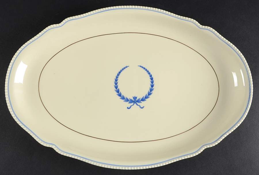 Empire (Blue Wreath, Ivory) 15" Oval Serving Platter by Rosenthal - Continental-1