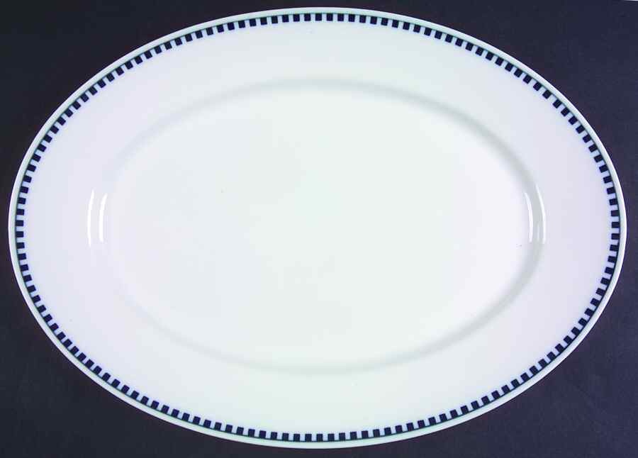 Empire (Blue Squares) 14" Oval Serving Platter by Rosenthal - Continental-1