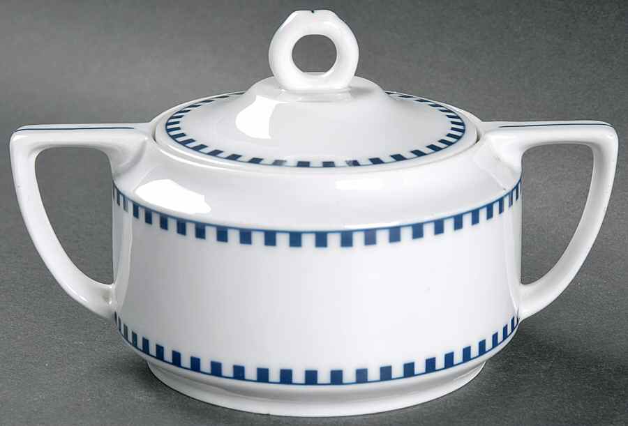 Empire (Blue Squares) Sugar Bowl & Lid by Rosenthal - Continental-1