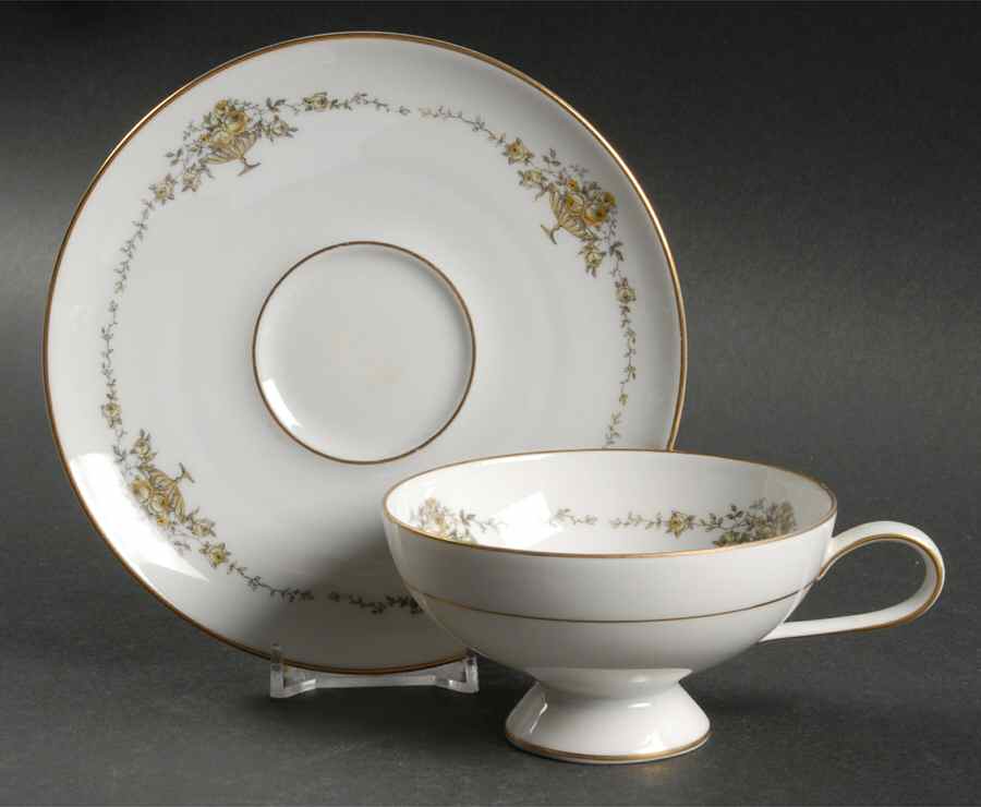 Empire (Basket of Flowers) Footed Cup & Saucer Set by Rosenthal - Continental-1