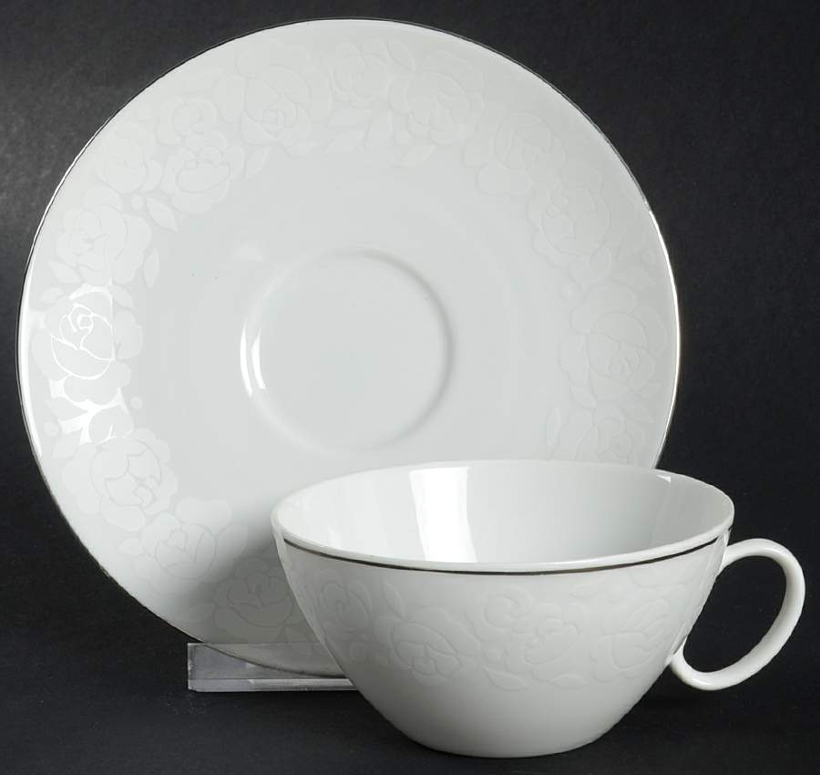 Ermine Flat Cup & Saucer Set by Rosenthal - Continental-1