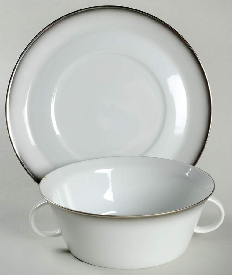 Evensong Flat Cream Soup Bowl & Saucer Set by Rosenthal - Continental-1