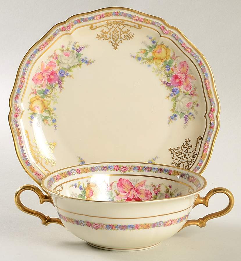 Evelyn Flat Cream Soup Bowl & Saucer Set by Rosenthal - Continental-1