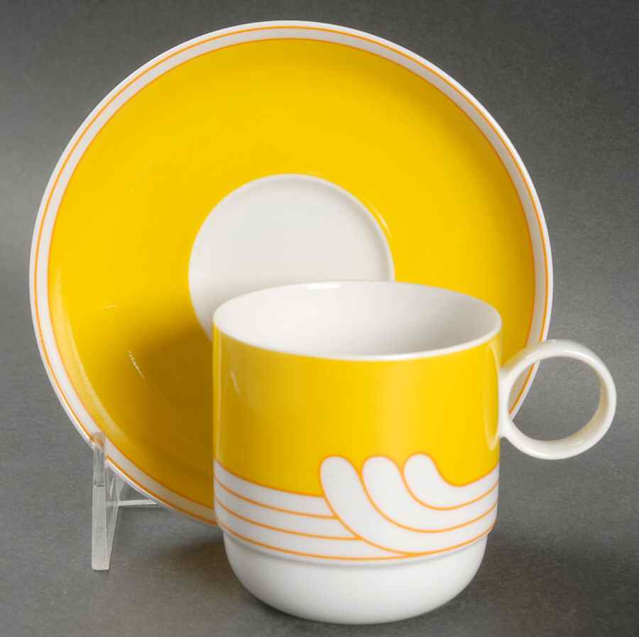 Exotic Yellow Flat Cup & Saucer Set by Rosenthal - Continental-1