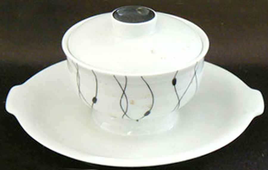Fadenspiel Gravy Boat w/Attached Underplate & Lid by Rosenthal - Continental-1