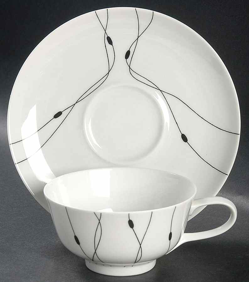 Fadenspiel Footed Cup & Saucer Set by Rosenthal - Continental-1