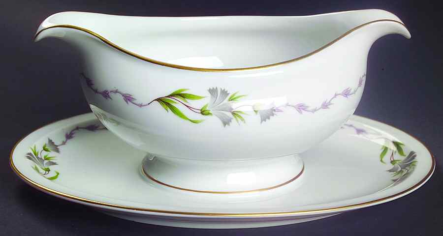 Fantasia Gravy Boat with Attached Underplate by Rosenthal - Continental-1