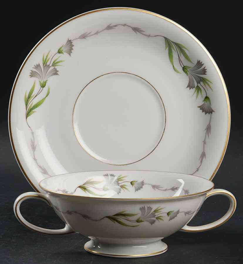 Fantasia Footed Cream Soup Bowl & Saucer Set by Rosenthal - Continental-1