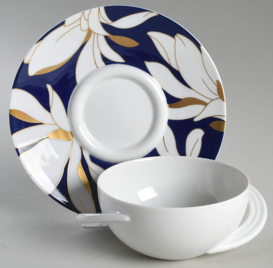 Fiorella Flat Cream Soup Bowl & Saucer Set by Rosenthal - Continental-1