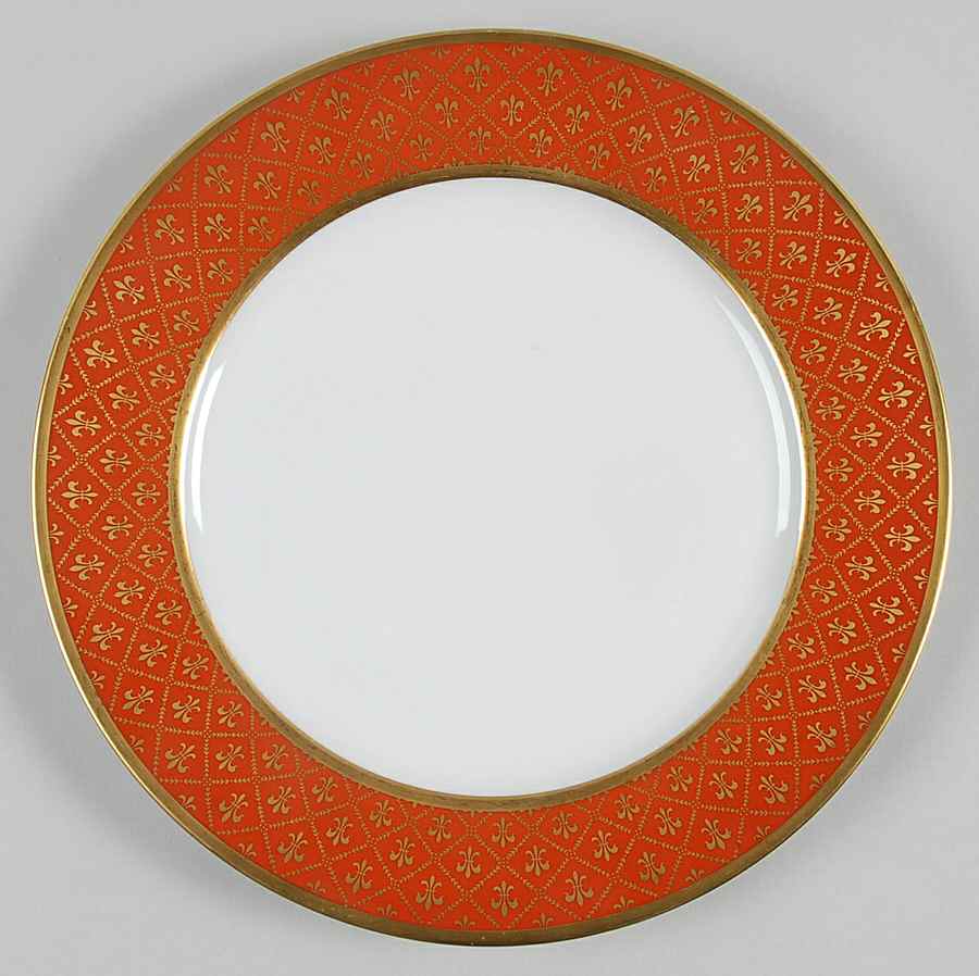 Fleur De Lis (Orange Red Border) Dinner Plate by Rosenthal - Continental-1
