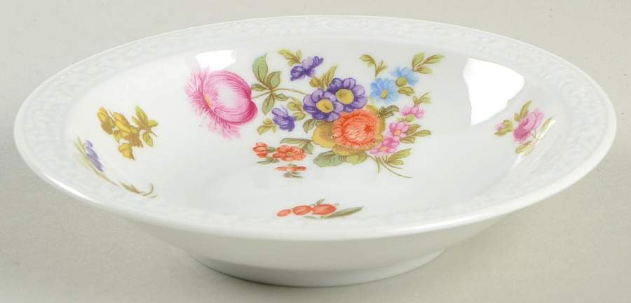 Flowers (Classic Stamp) Rim Fruit/Dessert (Sauce) Bowl by Rosenthal - Continental-1