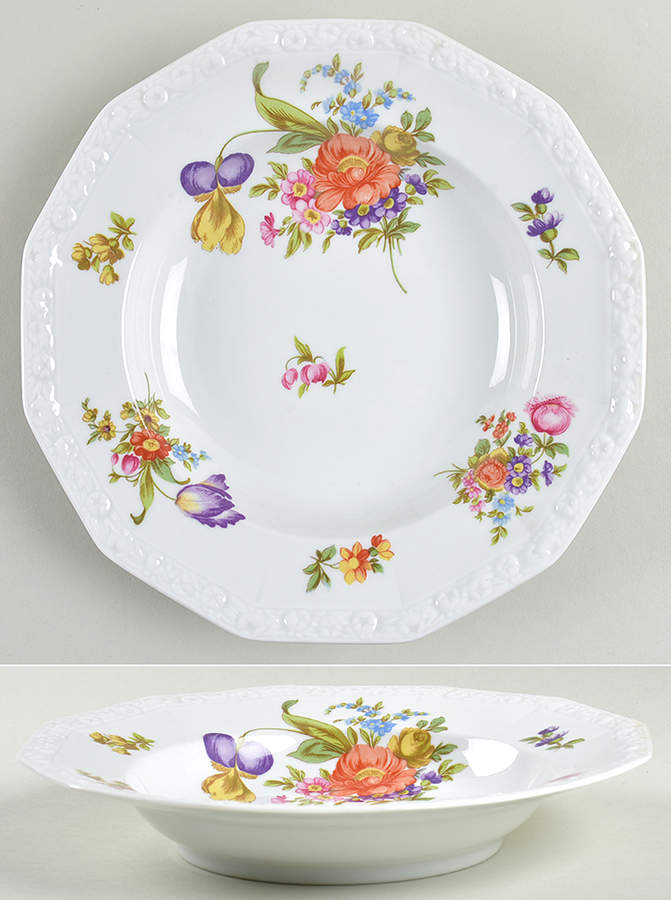 Flowers (Classic Stamp) Large Rim Soup Bowl by Rosenthal - Continental-1
