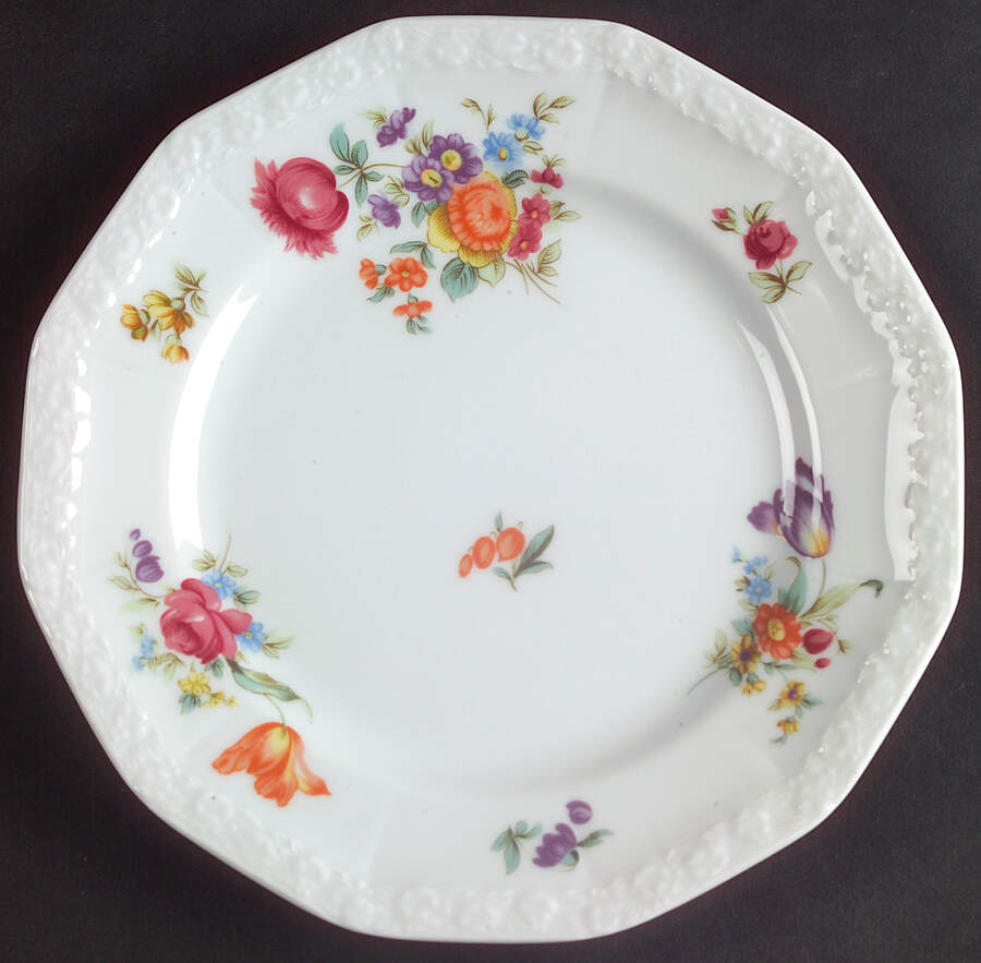 Flowers (Classic Stamp) Dessert/Pie Plate by Rosenthal - Continental-1