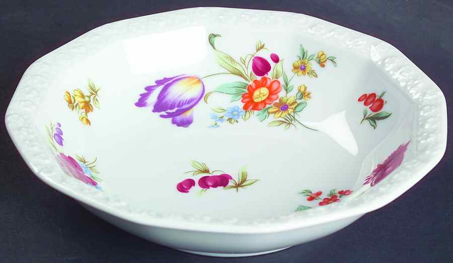 Flowers (Classic Stamp) Rim Fruit/Dessert (Sauce) Bowl by Rosenthal - Continental-1