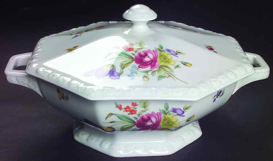 Flowers (Classic Stamp) Round Covered Vegetable by Rosenthal - Continental-1