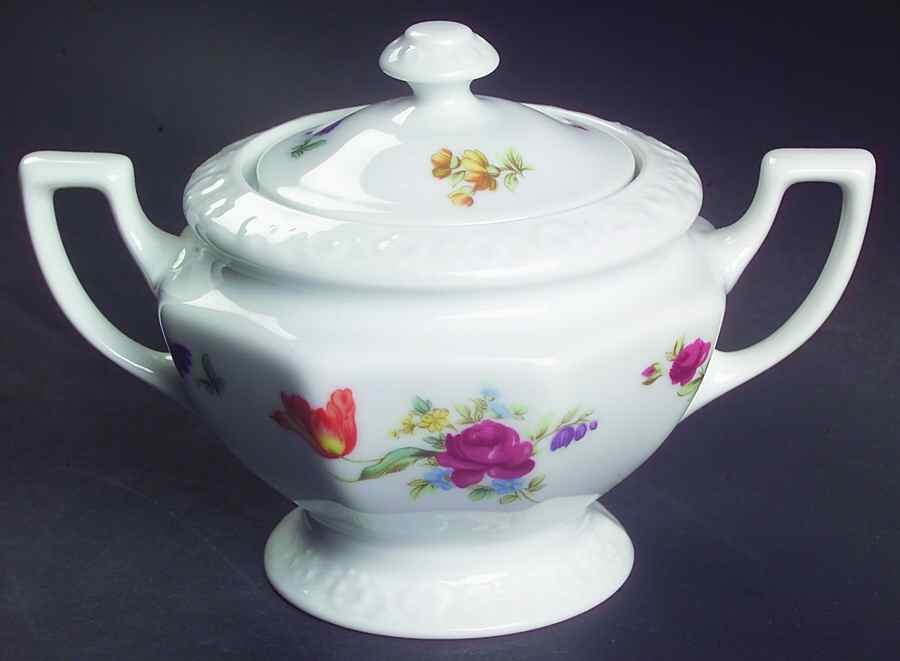 Flowers (Classic Stamp) Sugar Bowl & Lid by Rosenthal - Continental-1