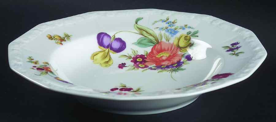Flowers (Classic Stamp) Large Rim Soup Bowl by Rosenthal - Continental-1