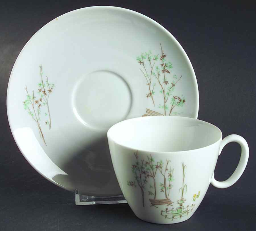 Fountain Court Flat Cup & Saucer Set by Rosenthal - Continental-1