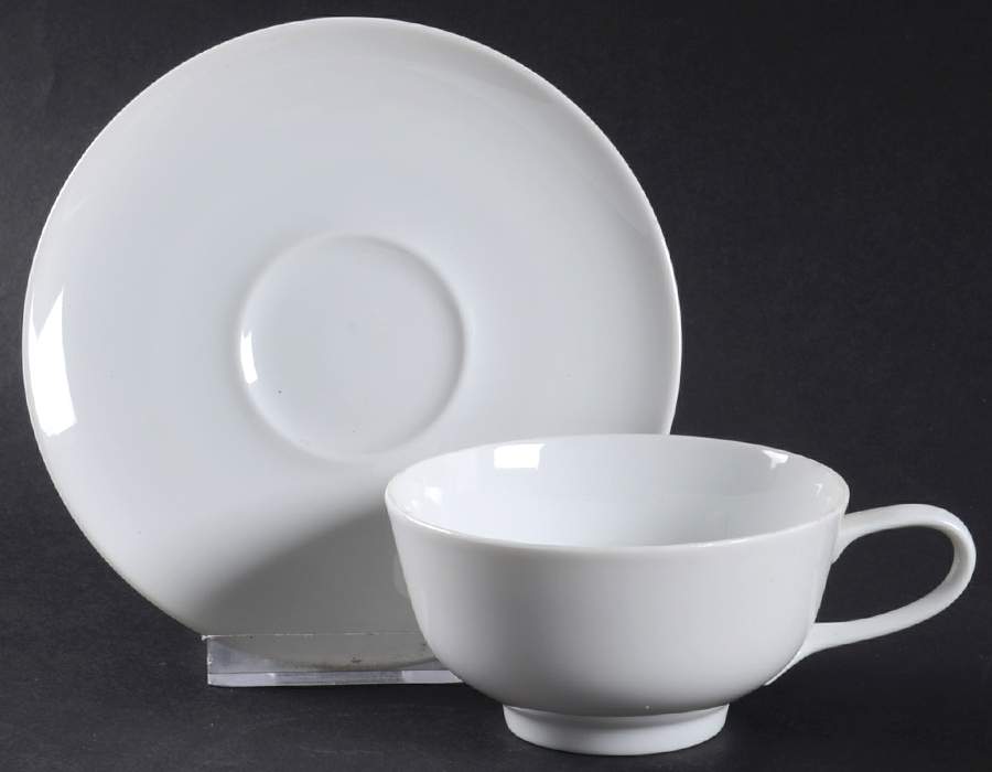 Form E (White) Footed Cup & Saucer Set by Rosenthal - Continental-1
