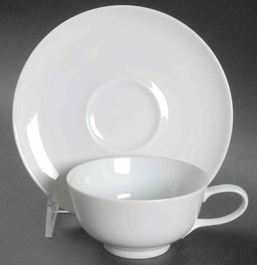 Form E (White) Footed Cup & Saucer Set by Rosenthal - Continental-1