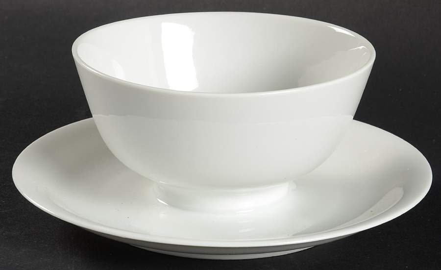 Form E (White) Gravy Boat with Attached Underplate by Rosenthal - Continental-1