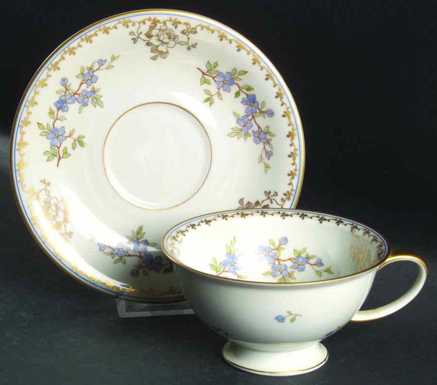 Forget Me Not Footed Cup & Saucer Set by Rosenthal - Continental-1