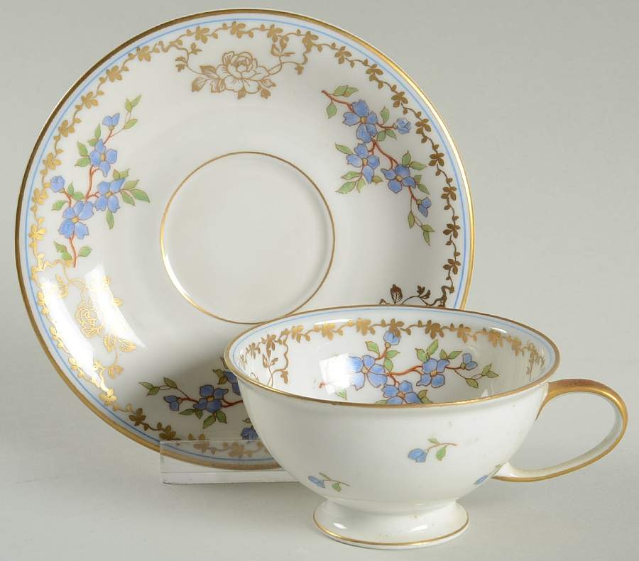 Forget Me Not Footed Demitasse Cup & Saucer Set by Rosenthal - Continental-1