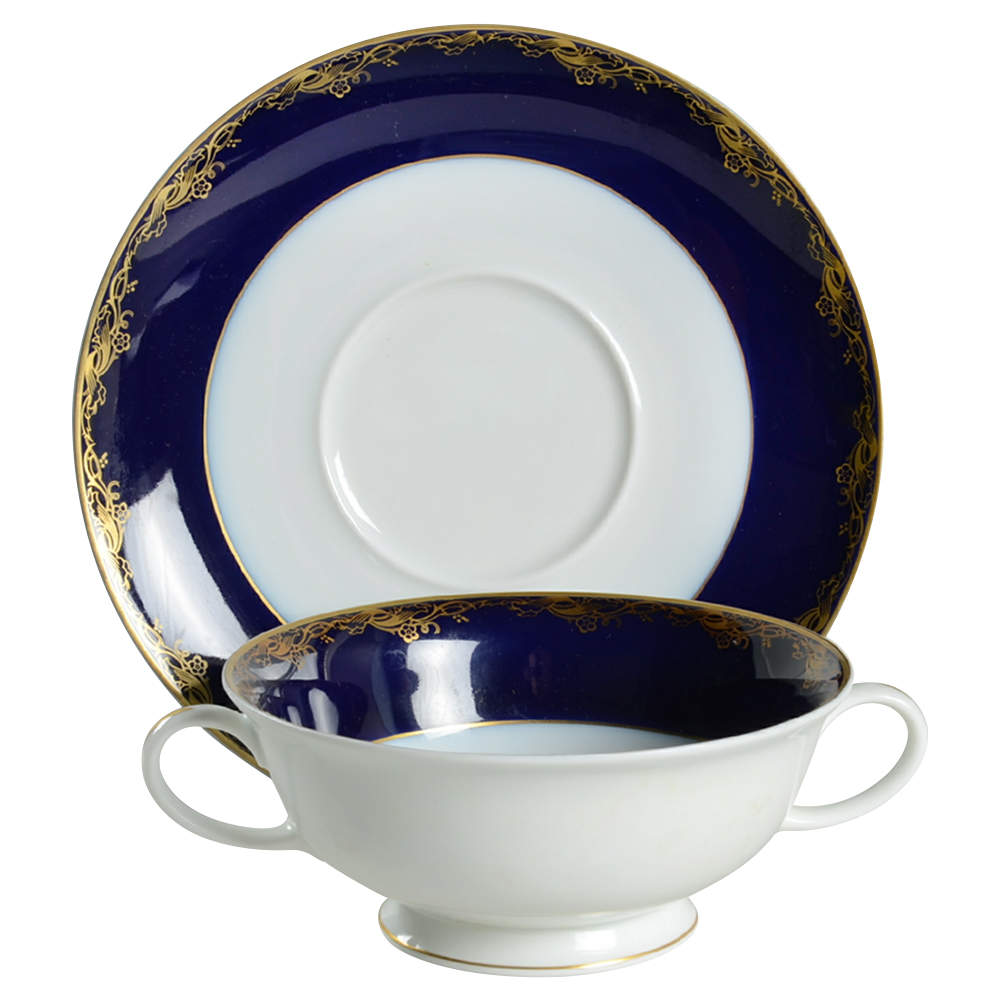 Frederick The Great Footed Cream Soup Bowl & Saucer Set by Rosenthal - Continental-1